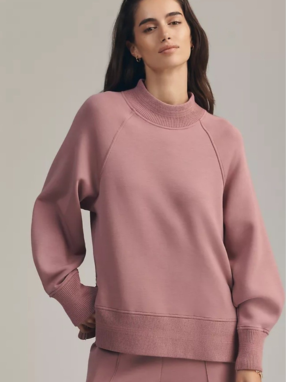 Varley Rose Pink Mock Neck Sweatshirt